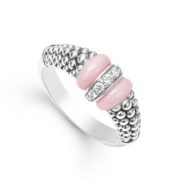 Lagos | Pink Caviar Ceramic and Caviar Diamond Ring