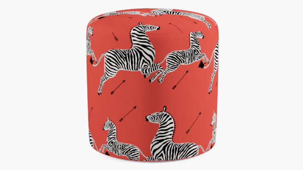 The Inside | Drum Ottoman | Coral Zebra