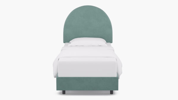 The Inside | Arched Back Bed | Aqua Velvet