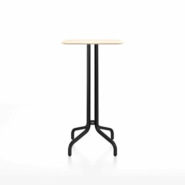 Emeco | 1 Inch Bar Table - 24" x 30" Rectangular - Accoya / Black Powder Coated