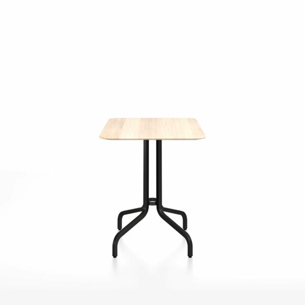 Emeco | 1 Inch Café Table - 24" x 30" Rectangular - Accoya / Black Powder Coated