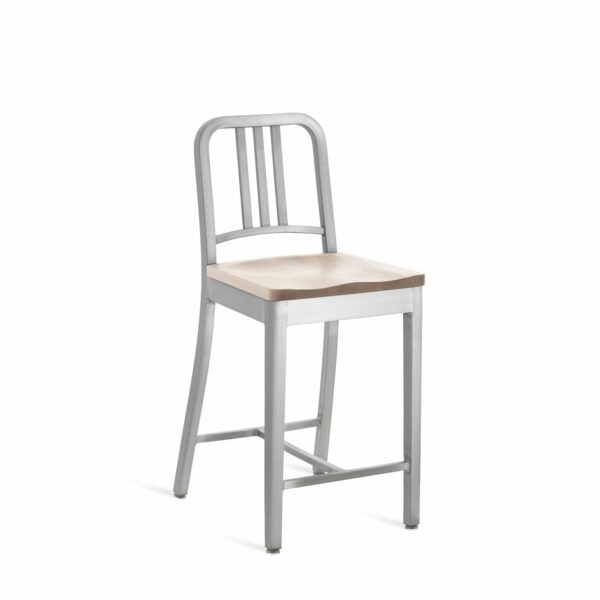 Emeco | 1104 Navy Counter Stool - Brushed / Ash