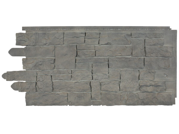 Barron Designs Novik Cobblestone Faux Stone Siding - Case of 10 | Smoke Gray