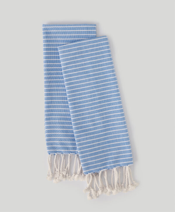 PACT Apparel | Home Blue Bondiripe Linen Hand Towels 2-Pack1S