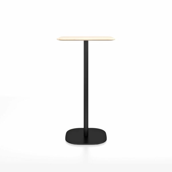 Emeco | 2 Inch Bar Table - 24" x 30" Rectangular - Accoya / Black Powder Coated