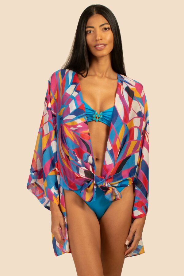 Trina Turk Swim Rio Tie Front Shirt Dress / Multi