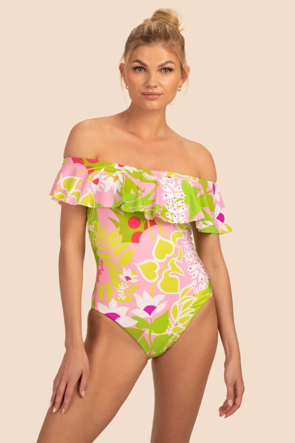 Trina Turk Swim La Palma Off The Shoulder One Piece / Multi