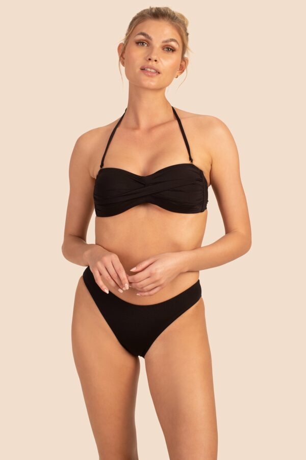 Trina Turk Swim Monaco Solids Twist Bandeau Top / Black