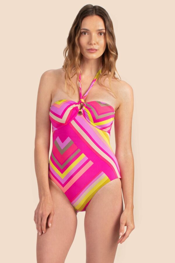 Trina Turk Swim Waltz Bandeau One Piece / Multi