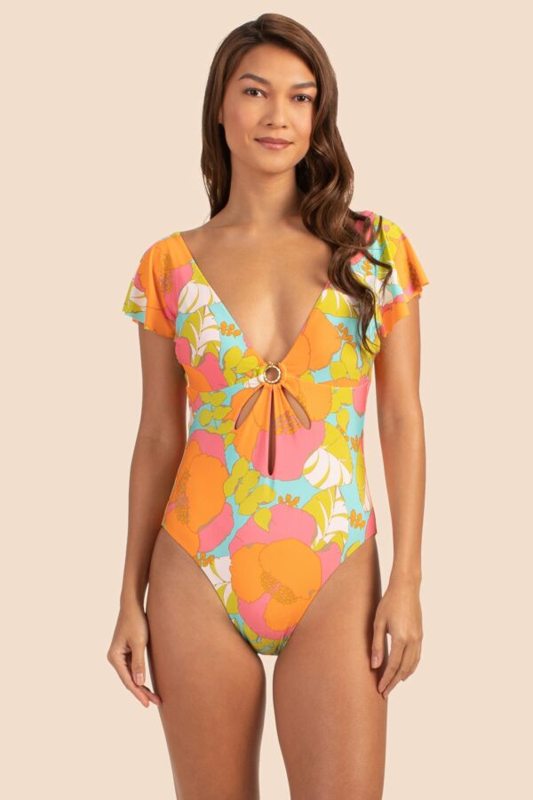 Trina Turk Swim Playa De Flor Flutter Maillot / Multi