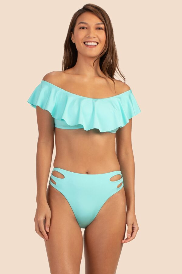 Trina Turk Swim Monaco Solids Off The Shoulder Bandeau / Sky