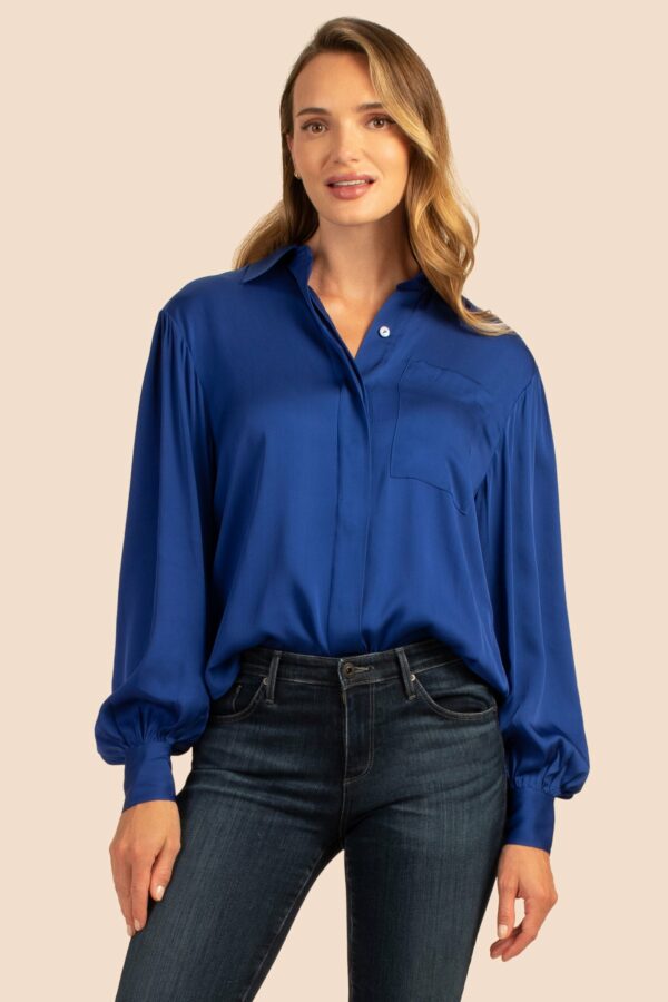 Trina Turk Anuka Dolman Sleeve Shirt / Bengal Blue