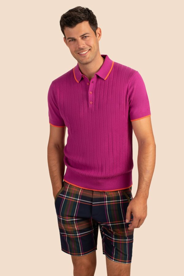 Mr Turk Alvarez Short Sleeve Polo / Pink