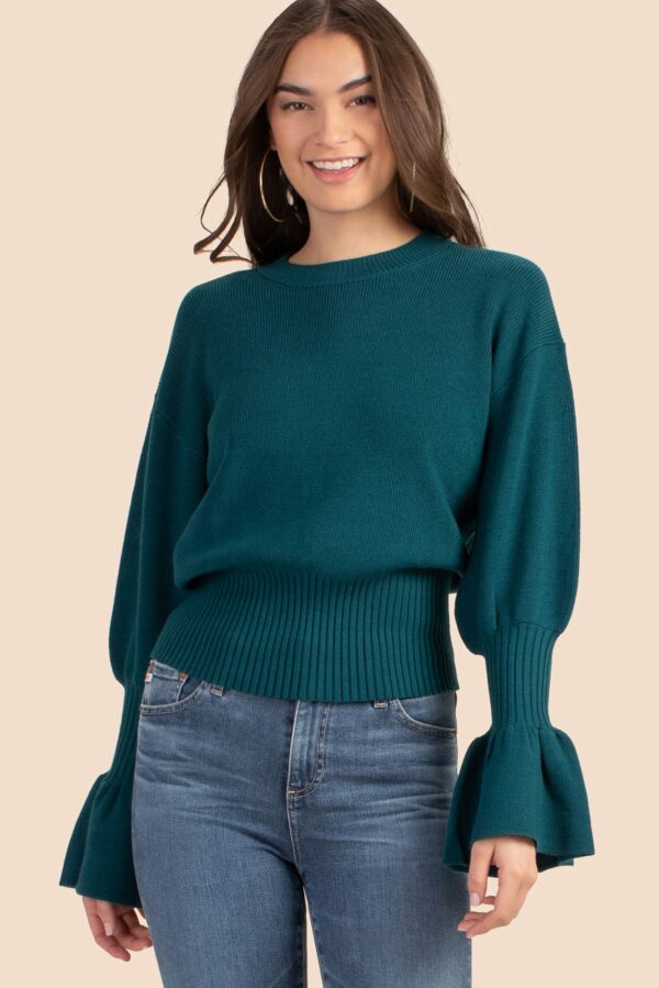 Trina Turk Chloe Ruffle Pullover / Bayberry