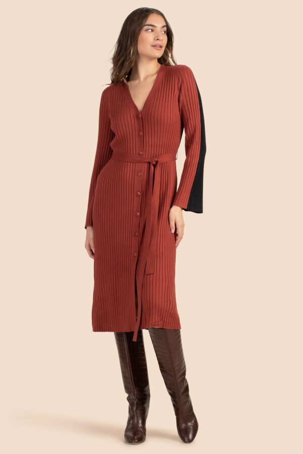 Trina Turk Mercer Sweater Dress / Cinnamon/Black