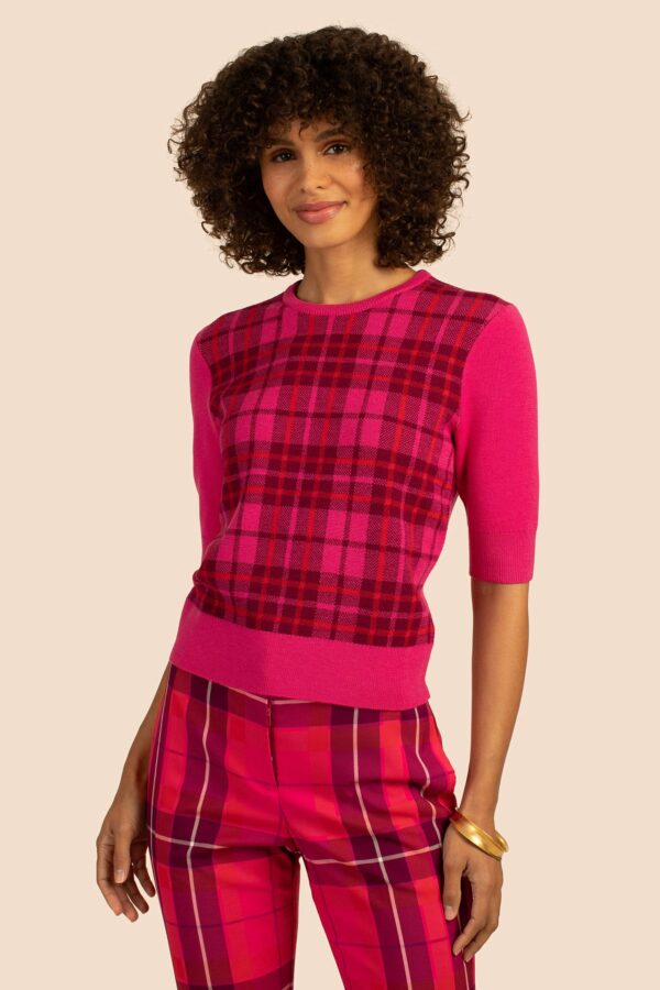 Trina Turk Mackenzie Plaid Crewneck / Multi