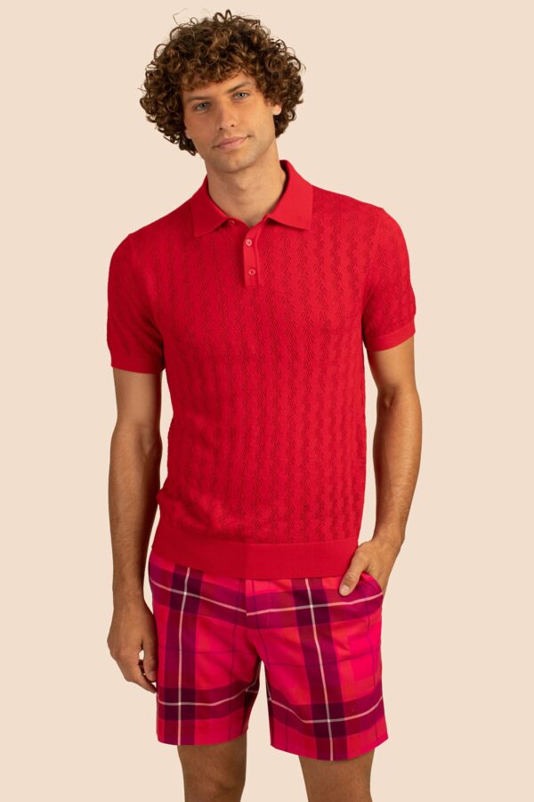 Mr Turk Herse Short Sleeve Polo / Mars Red