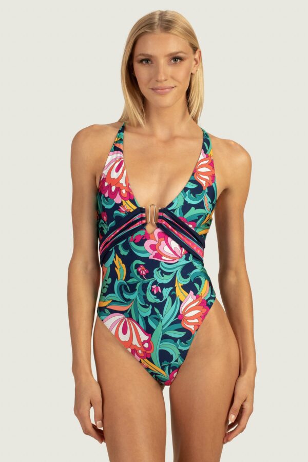 Trina Turk Swim India Garden Plunge One Piece / Multi