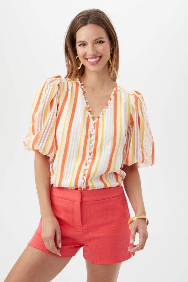 Trina Turk Gratitude Top / Orange Pop Multi