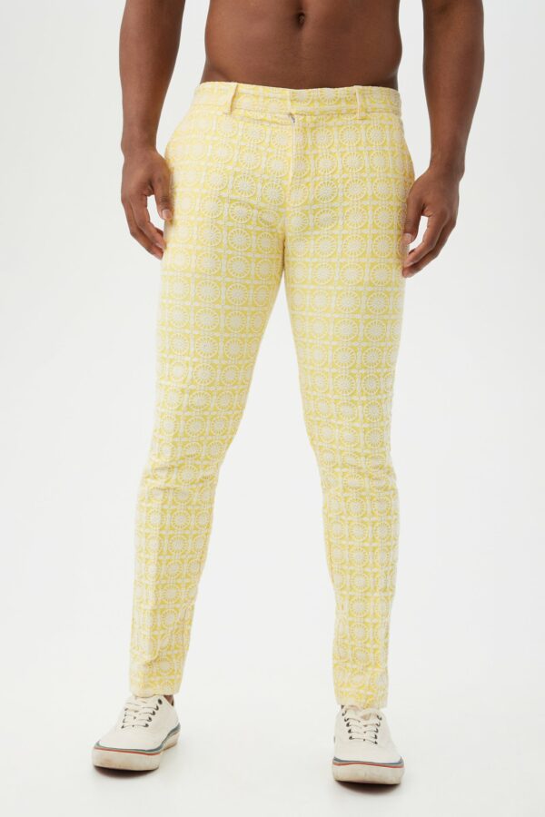 Mr Turk Clyde Slim Trouser / Daisy/Whitewash