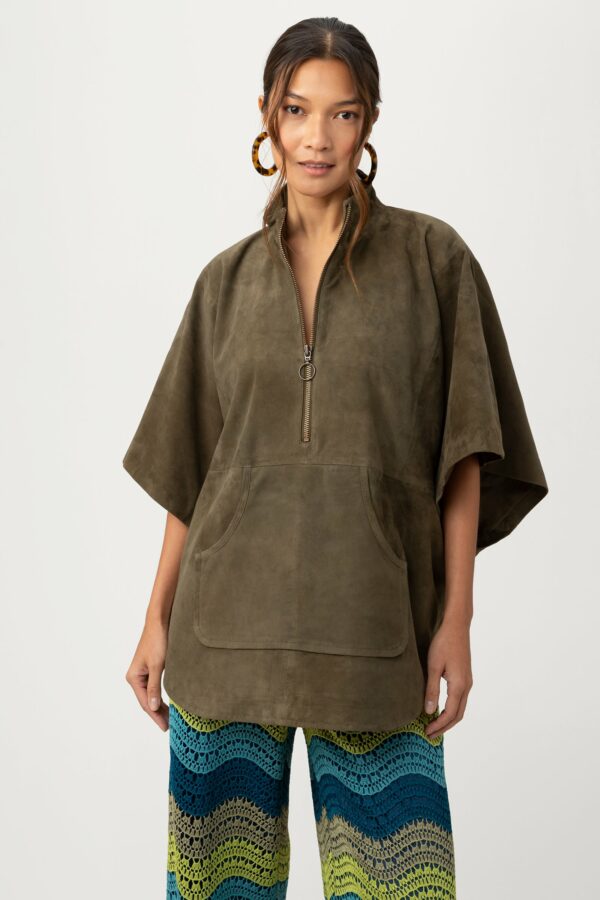 Trina Turk Bodhi Poncho / Dark Olive