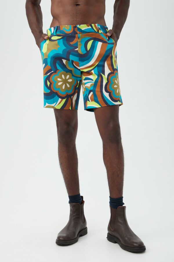 Mr Turk Lawrence Short / Tribeca Teal Multi