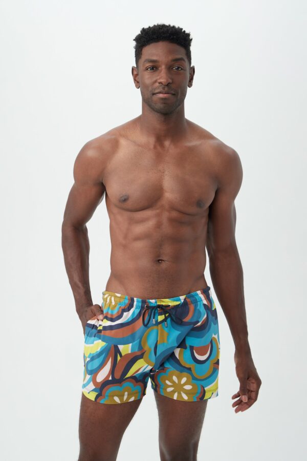 Mr Turk Oceanside Swim Trunk / Tribeca Teal Multi