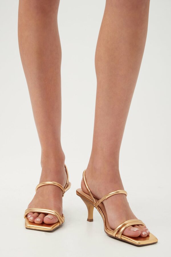 Seychelles Imports Inc BANKS STRAPPY GOLD OPEN TOE HEELED SANDAL / GOLD