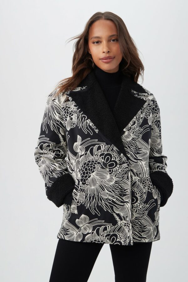 Trina Turk Banks Coat / Black/White