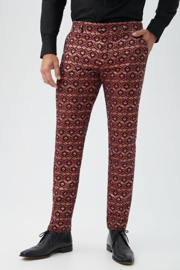 Mr Turk Clyde Slim Trouser / Ruqa Red Multi