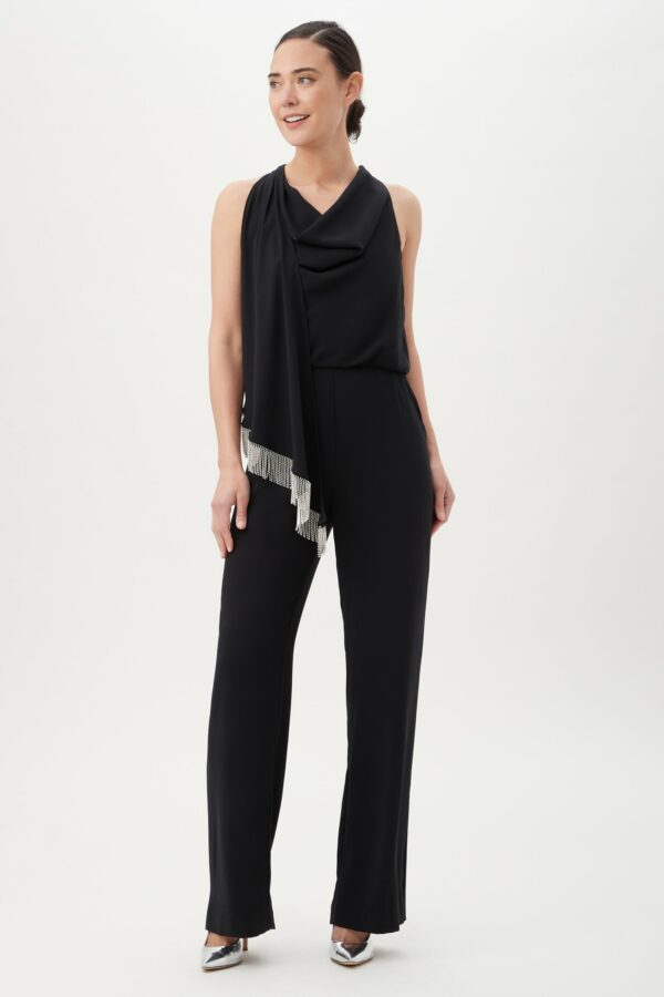 Trina Turk Momo Fringe Jumpsuit / Black