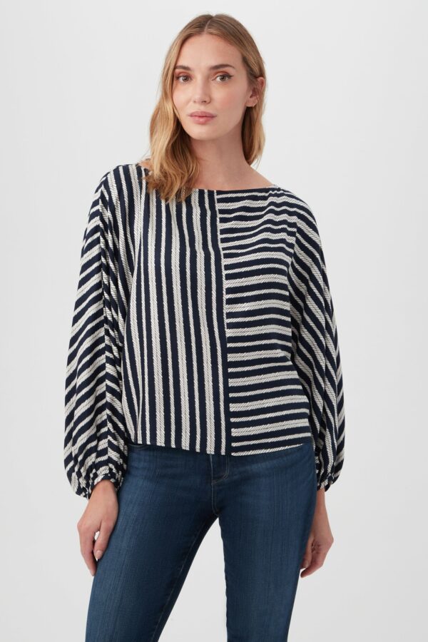 Trina Turk Atlantique Top / Indigo/Whitewash