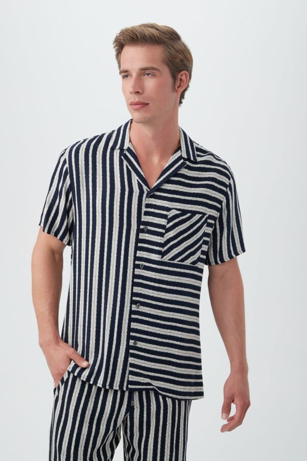 Mr Turk Cameron Camp Shirt / Indigo/Whitewash