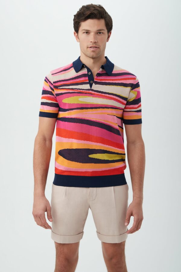 Mr Turk Grayson Short Sleeve Polo / Ink Multi