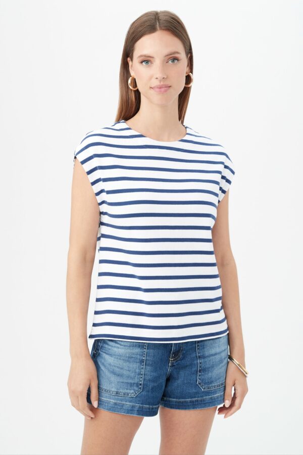 Adriano Goldschmied Women's Striped Lyra Tank Top / Navy Multi