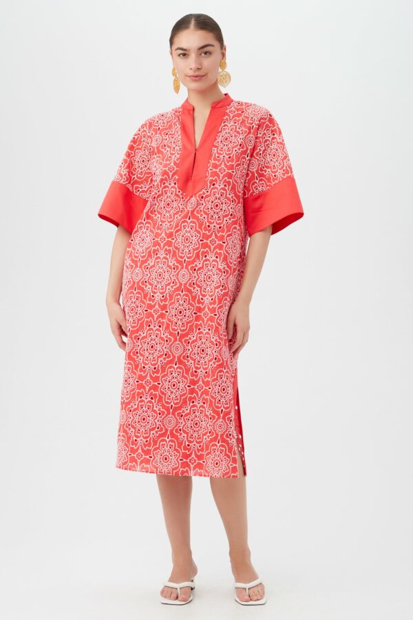 Trina Turk Villa Dress / Capri Coral/Whitewash