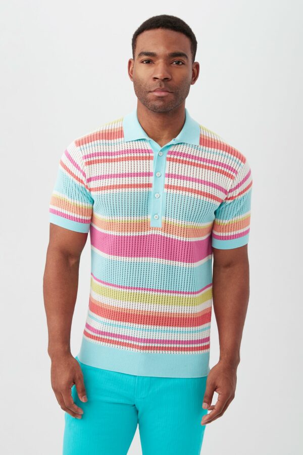 Mr Turk Viviano Short Sleeve Mesh Polo / Multi