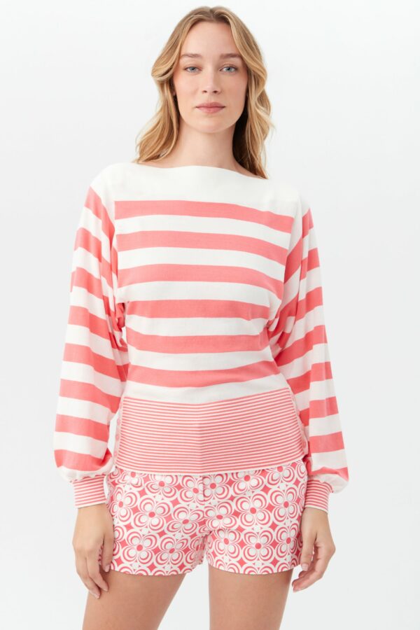 Trina Turk Ramona 2 Sweater / Positano Pink/Whitewash