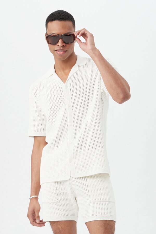 Mr Turk Easton Short Sleeve Resort Polo / Whitewash