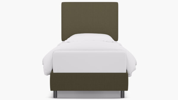 The Inside | Square Back Bed | Olive Linen