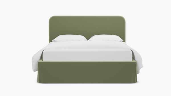 The Inside | Skirted Platform Bed | Celadon Performance Plush Velvet