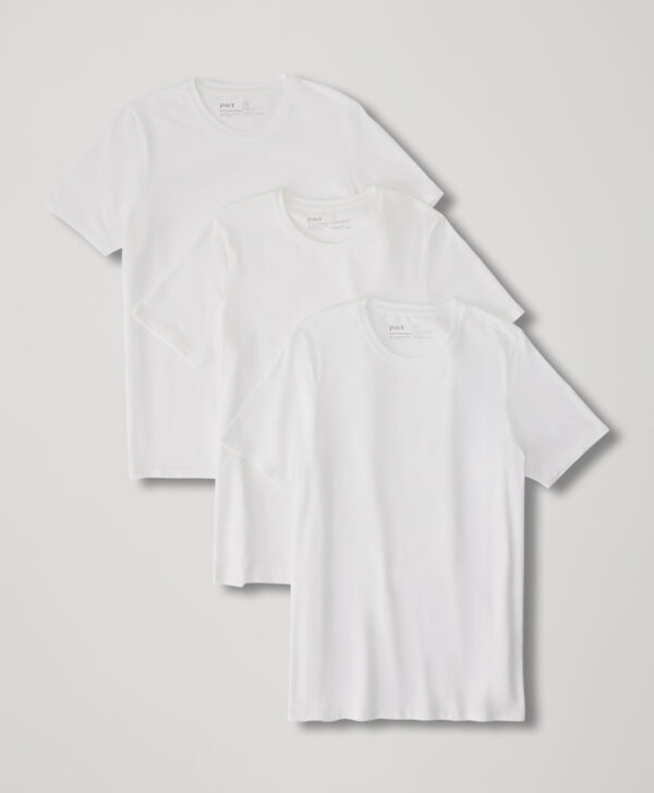 PACT Apparel | Men's White Coolretch Crew Undershirt 3-Pa