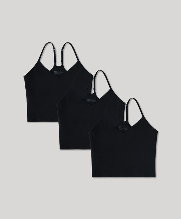 PACT Apparel | Women's Bla Everyday Shelf Bra Cropped Camisole 3-Pa