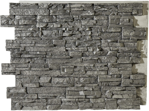 Barron Designs Colorado Dry Stack Faux Stone Wall Panel - Tall | Graphite