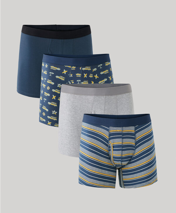 PACT Apparel | Men's Road Trip Everyday Boxer Brief 4-Pa