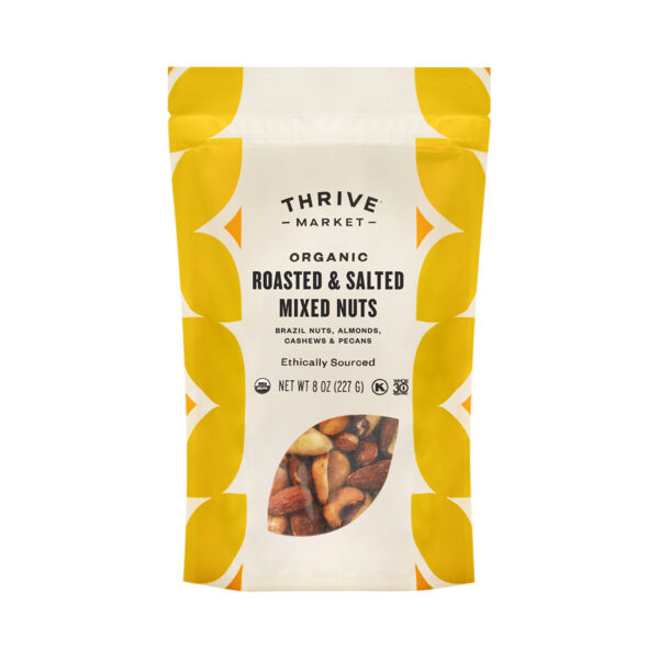 Thrive Market Organic Roasted & Salted Mixed Nuts 8 oz pouch