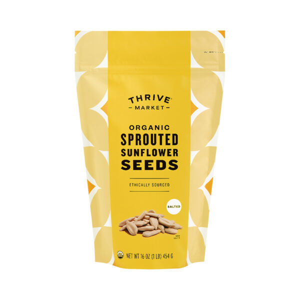 Thrive Market Organic Sprouted Sunflower Seeds, Salted 16 oz pouch