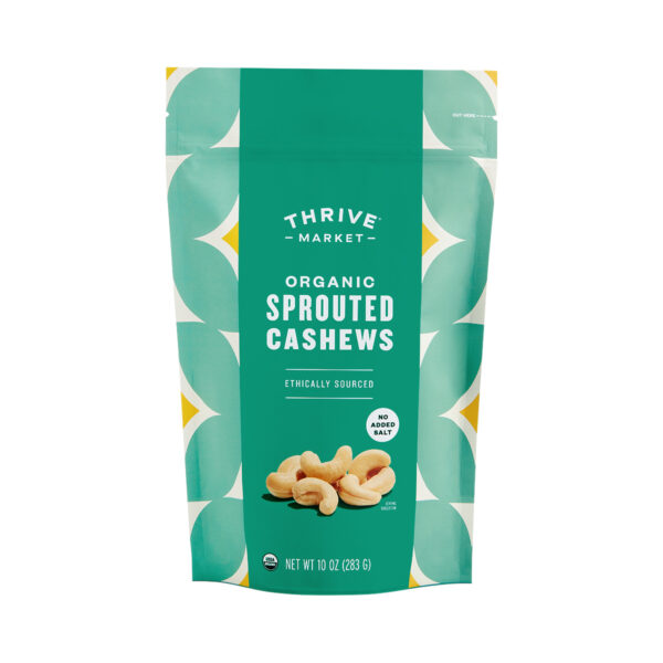 Thrive Market Organic Sprouted Cashews 10 oz pouch