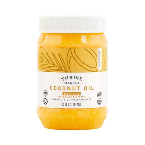 Thrive Market Organic Buttery Coconut Oil 15 oz plastic jar