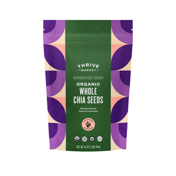 Thrive Market Regeneratively Grown Organic Whole Chia Seeds 16 oz pouch